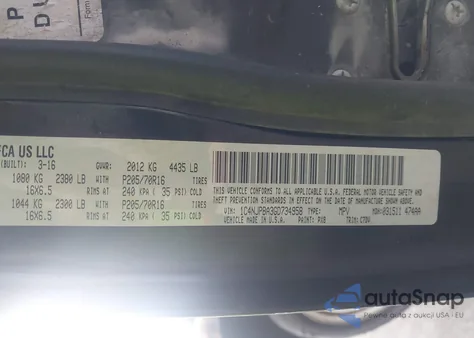 2016 Jeep Patriot Sport z USA, uszkodzony, nr VIN 1C4NJPBA3GD734958